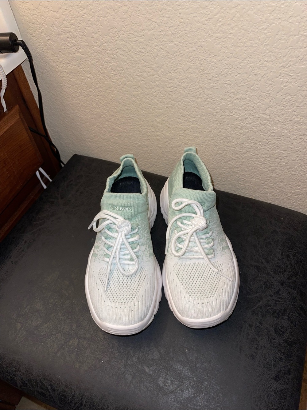 Light Mint Knit Athletic Sneakers for Women - Unknown Brand